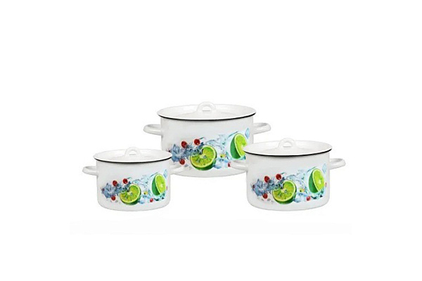 Набор эмал.посуды 1с112 МОХИТО 3/4,5/7л. Северсталь