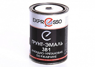Грунт-эмаль алкидно-уретан 3 в 1 ЛАКОВАР EXPRESSO черная RAL 9005 (0,9кг)