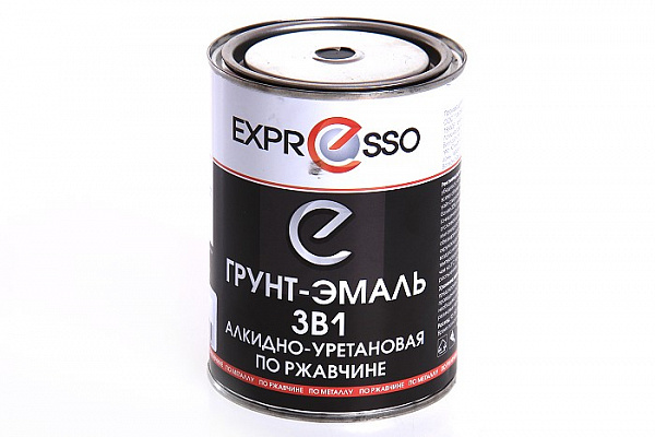 Грунт-эмаль алкидно-уретан 3 в 1 ЛАКОВАР EXPRESSO черная RAL 9005 (0,9кг)