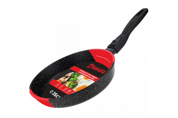 Сковорода Каменная Gray литая съемная ручка серая SAKURA (SA-F06-26) 26см (720)