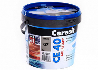 Затирка для швов CERESIT CЕ40/1 Aquastatic серая 1,0кг (2780263)