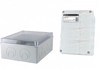 Распаячная коробка TDM ОП 240х195х90мм.прозрач.крышка,кабельные ввода d28-3шт.d37-2шт (1401-1275)