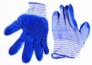 Перчатки нейлоновые с латексным покрытием (Морячка синие) B 17-960