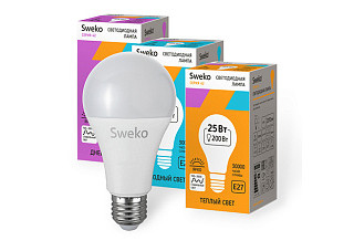 Лампа светодиодная SWEKO 42 серия 42LED-A70-25W-230-6500K-E27 (993)