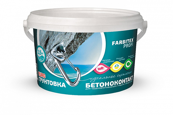 Грунтовка акриловая FARBITEX ПРОФИ бетоноконтакт (5,0кг)