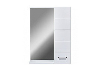 Зеркало шкаф Вега 50 DORATIZ с подсветкой, белый, правый 500х150х700мм (2711.111)