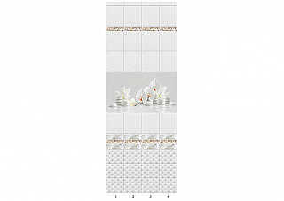Панель ПВХ NOVITA с мерцанием Орхидея белая (2700х250мм) (пано из 4 панелей)*
