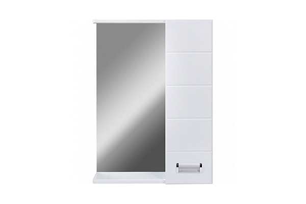 Зеркало шкаф Вега 50 DORATIZ с подсветкой, белый, правый 500х150х700мм (2711.111)
