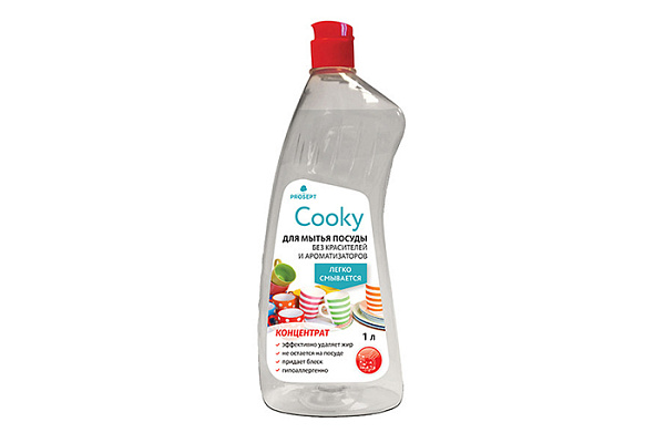 Жидкое средство для мытья посуды ПРОСЕПТ Cooky концентрат без запаха 1,0л (132-1)
