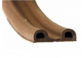 Уплотнитель резиновый самоклеящийся Р-профиль коричневый 10м. арт.URK010P/100 4WALLS