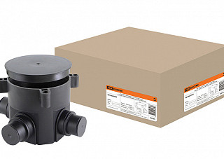 Коробка установочная TDM СП D70х72мм, 4 ввода, черная, для заливки в бетон, IP44 (1402-9502)