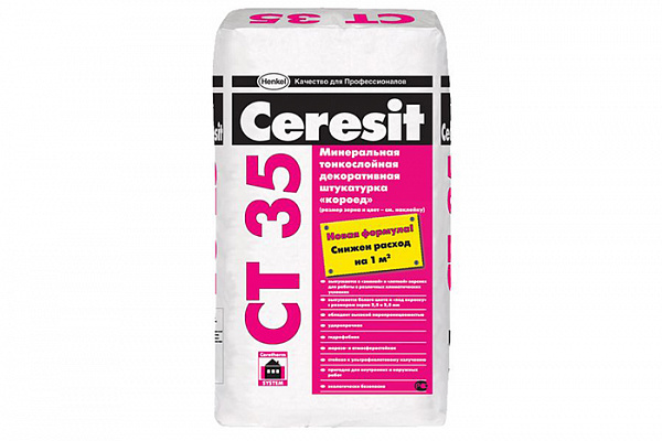 Штукатурка CERESIT CТ35 декоративная КОРОЕД 3,5мм. 25кг (792180)