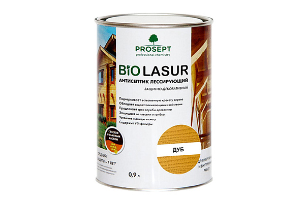 Антисептик лессирующий ПРОСЕПТ BIO LASUR защитно-декоративный дуб 900мл 036-09 (1/12)