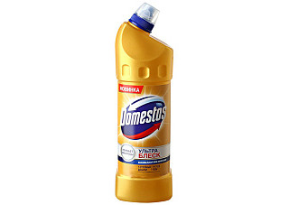 Чистящее средство для унитаза DOMESTOS (ДОМЕСТОС) Ультра Блеск Золотое 1,0л (876)