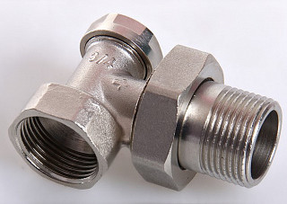 Запорный клапан для радиатора AQUALINK ДУ20 (3/4) угловой (02602/02680) (80/10) 