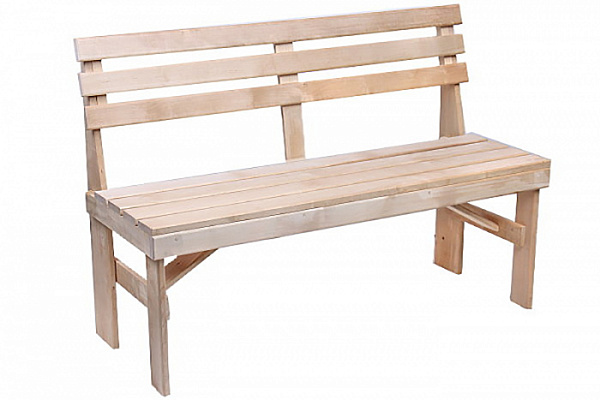 Скамейка со спинкой, береза (1,0м)