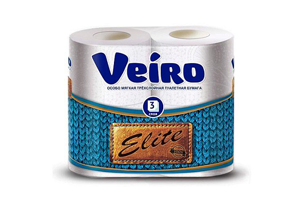 Туалетная бумага VEIRO (ВЕЙРО) Elite 3-х слойная  4шт/10 (113)