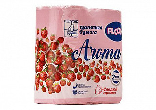 Туалетная бумага Floom aroma 2-х слойная, розовая 4шт (271)