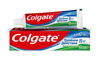 Зубная паста COLGATE тройное действие натуральная мята 100мл /48/12 (992)
