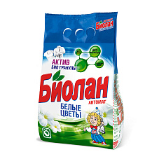 Стиральный порошок BIOLAN (БИОЛАН) Автомат Белые цветы 2,4кг (087)
