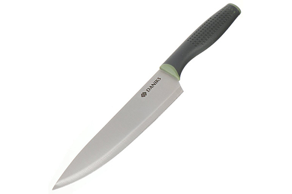 Нож кухонный Daniks, Verde, шеф-нож, нержавеющая сталь, 20 см, рукоятка пластик (426084) (186)