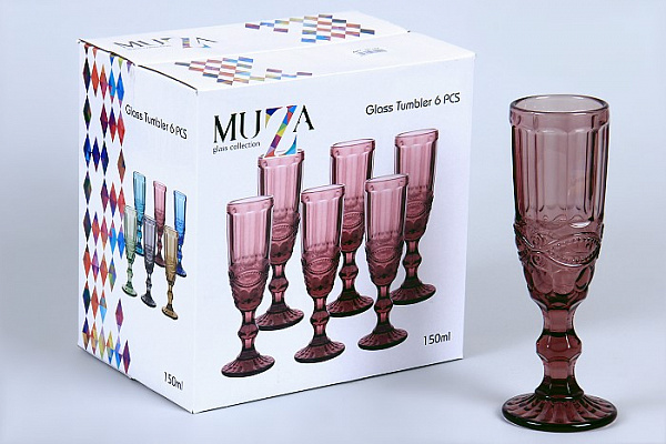 Набор бокалов для шампанского СЕРПЕНТИНА серия Muza color 6шт, 150мл, h=20см (781-102)