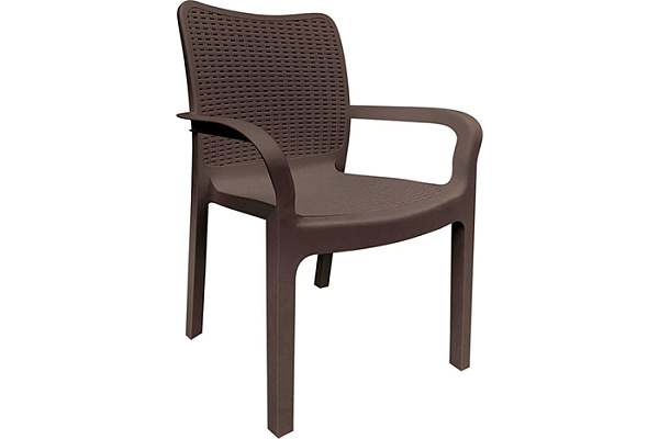 Стул пластиковый Rattan 506х580х833мм, горький шоколад (ING6182ГШК)