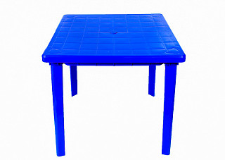 Стол квадратный пластмассовый синий (800х800х740мм) М2594