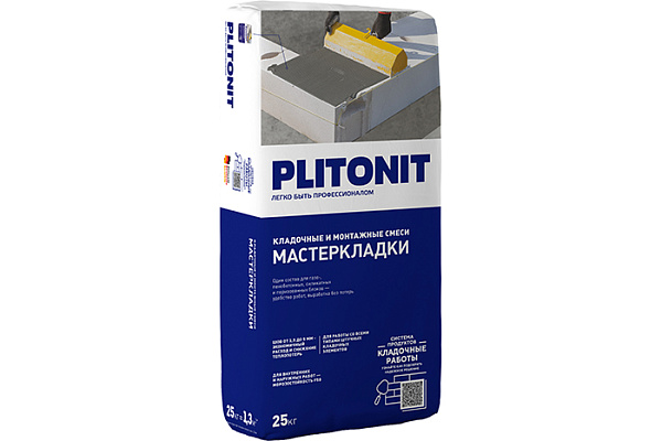 Кладочная смесь PLITONIT МастерКладки для пеноблоков, газобетона 6156 (25кг) 