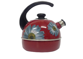 Чайник эмалированный Рубин РОМАШКА бордовый, конс.ручка г.Ростов 4,0л Т04/40/01/14 (444)