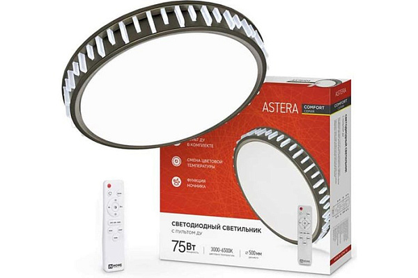 Светильник светодиодный IN HOME COMFORT ASTERA 75Вт 230В 3000-6500K 6000Лм 500x90мм с пультом ДУ 727