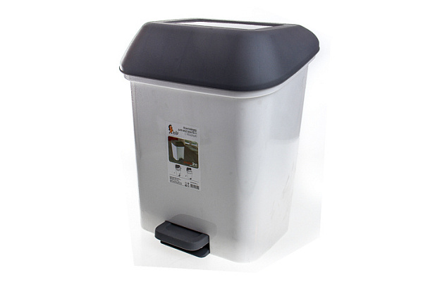 Контейнер для мусора с педалью КВАДРА 15л (SV4061)