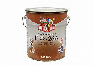 Эмаль ПФ 266 OLECOLOR красно-коричневая (20,0кг)