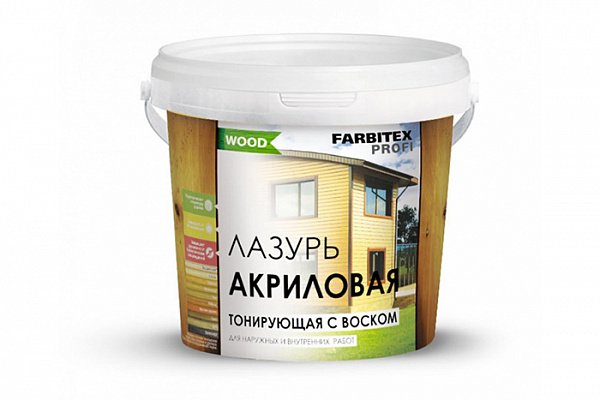 Состав акриловый защитно-красящий Лазурь FARBITEX ПРОФИ WOOD орех (2,5кг) 