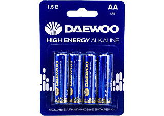 Элемент питания 06 Daewoo LR6 HIGH ENERGY Alkaline 2021 BL-4 (4) 329