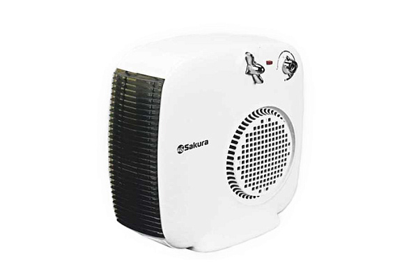 Тепловентилятор SAKURA SA-0515W спир., белый (2000Вт, площадь обогрева-25м²) 