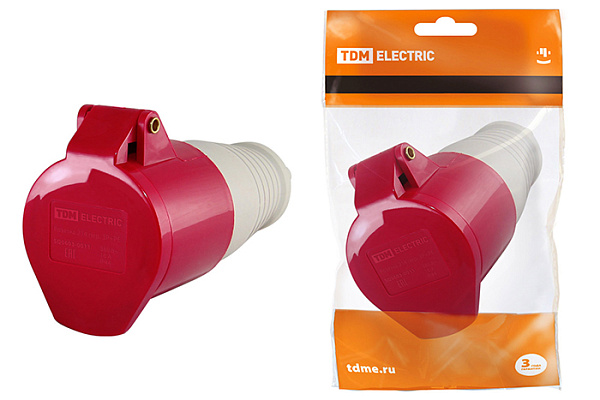 Розетка TDM 214 переносная 3Р+РЕ 16А 380В IP44 (0603-0011)
