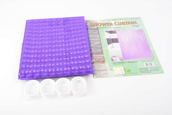 Штора для ванной комнаты ПВХ 3D 630 А1 Фиолетовый 180х180см 