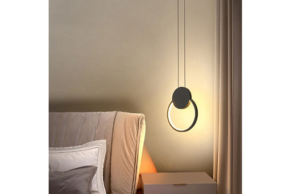 Светильник подвесной SPF-8784 ЧЕРНЫЙ SYLE позрач. провод 8Вт LED 4500K (200х260х1200мм) (8784spf3)