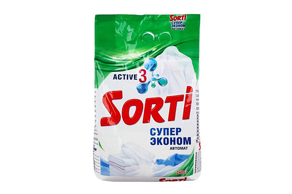 Порошок стиральный SORTI автомат супер эконом 2,4кг