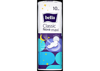 Прокладки BELLA (БЕЛЛА) женские гигиенические Classic Nova Maxi 10шт / 24 (синие)