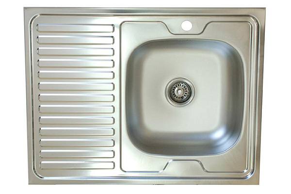 Мойка нерж 600х800х130мм т.0,4 правая (без сифона) Турция