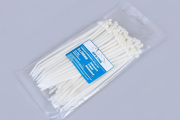 Хомуты Арктик морозостойкие 5 Х 200 белые (4,8 мм, 100шт/уп)