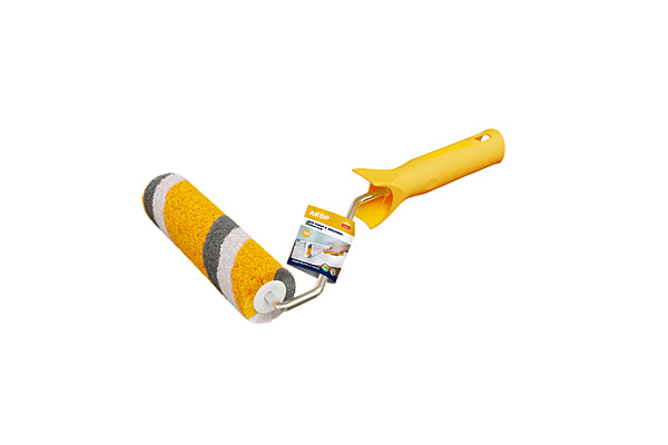МИДИ-валик в сборе АКОР тигр "Для работ с ЭМАЛЯМИ" - 160мм, L ручки 30см, ворс 12мм (802.30.160)