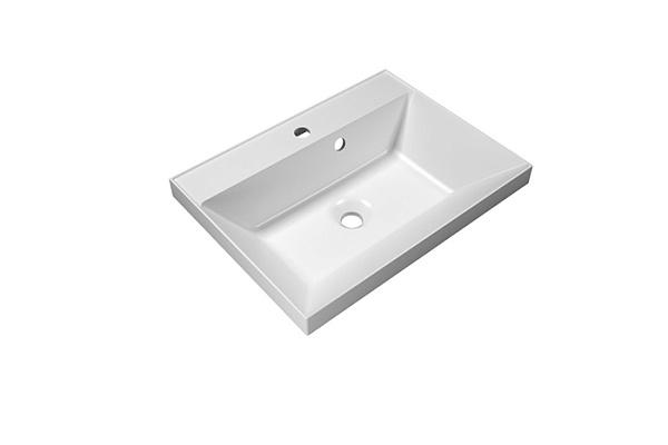 Умывальник мебельный Астория 60, литьевой мрамор, белый, 0302.925 600х450х165