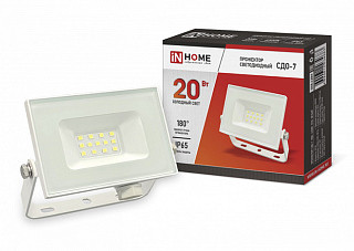 Прожектор светодиодный IN HOME СДО-7 20Вт 230В 6500К IP65 белый (683)