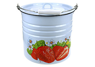 Ведро эмалированное с крышкой г.Магнитогорск 12,0л (1224/4)