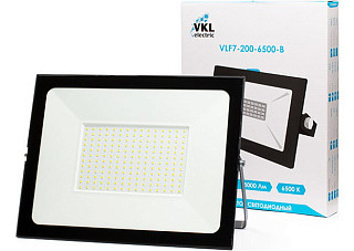 Прожектор светодиодный  VKL VLF7-200-6500-В 200Вт, 24 000Lm 220V IP65 черный (132)
