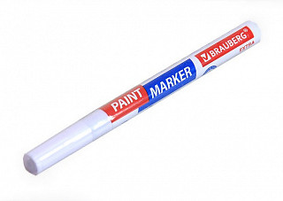 Маркер-краска лаковый EXTRA (paint marker) 2 мм, БЕЛЫЙ, УЛУЧШЕННАЯ НИТРО-ОСНОВА, BRAUBERG, 151967