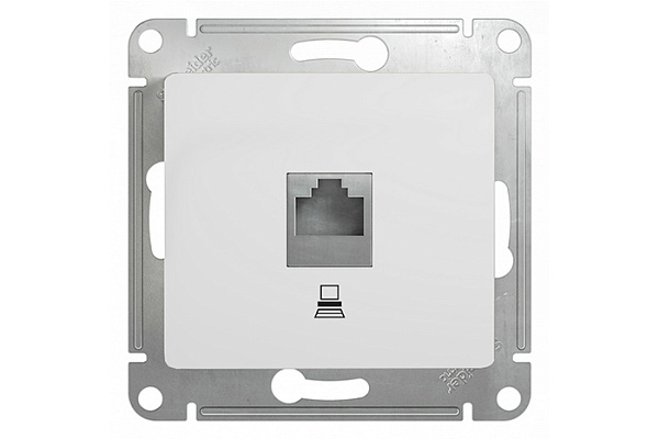 Розетка GLOSSA компьютерная RJ45 категория 5е в рамку белая (GSL000181K) (504)